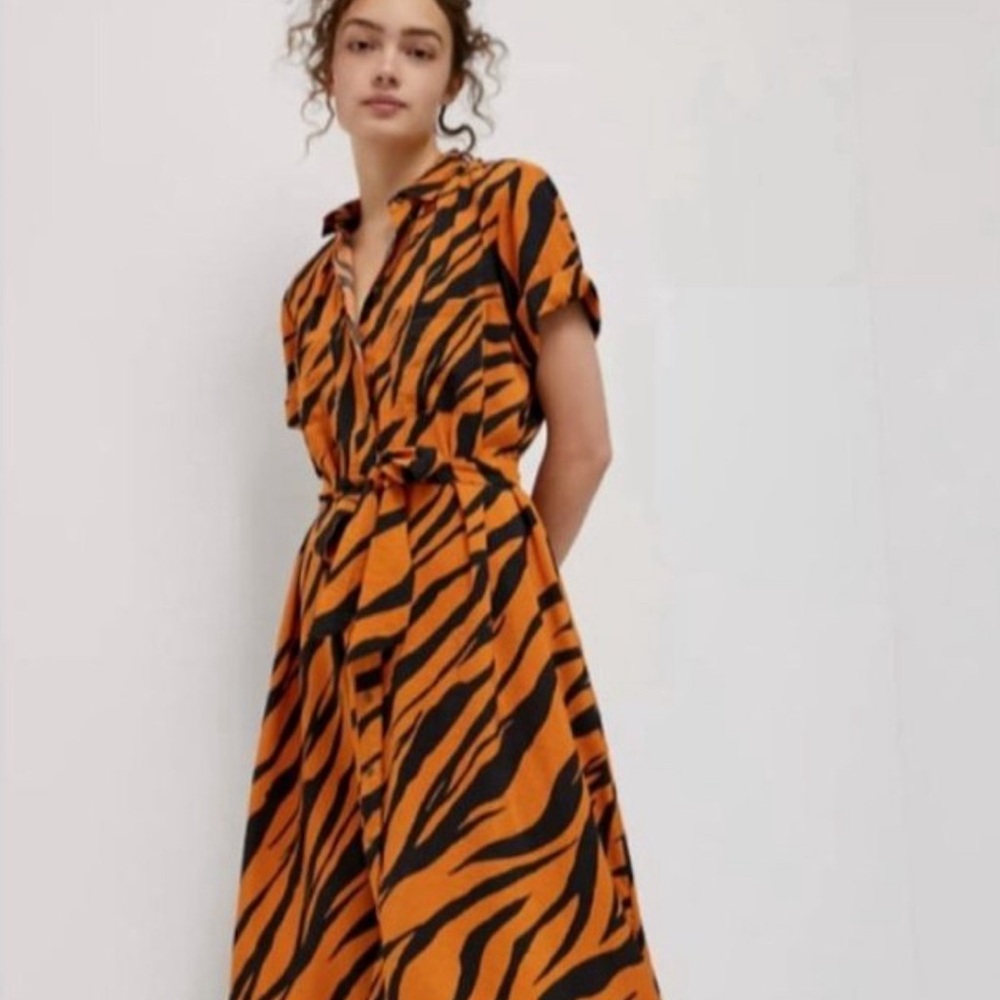 Anthropologie Maeve Tiger Print Dress